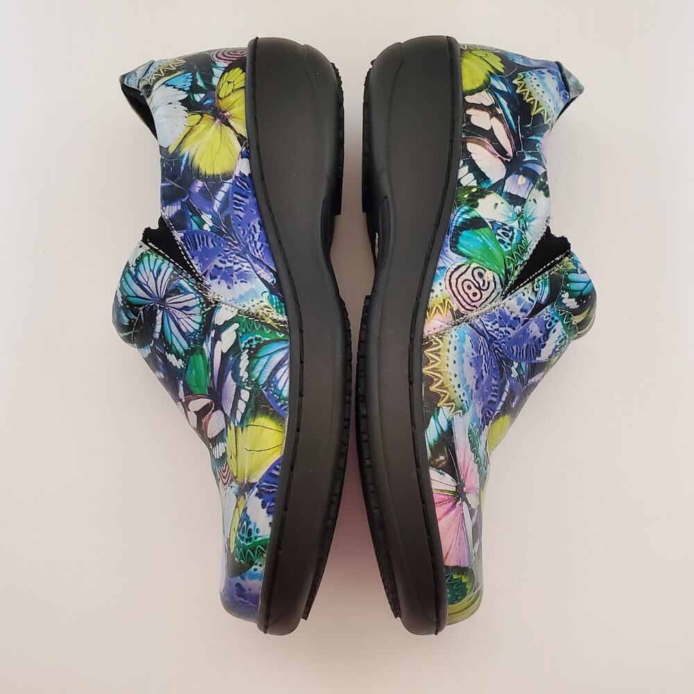 Spring Step Clogs Womens 6.5 Black Butterflies Comfort Skid Resistant - Picture 8 of 15